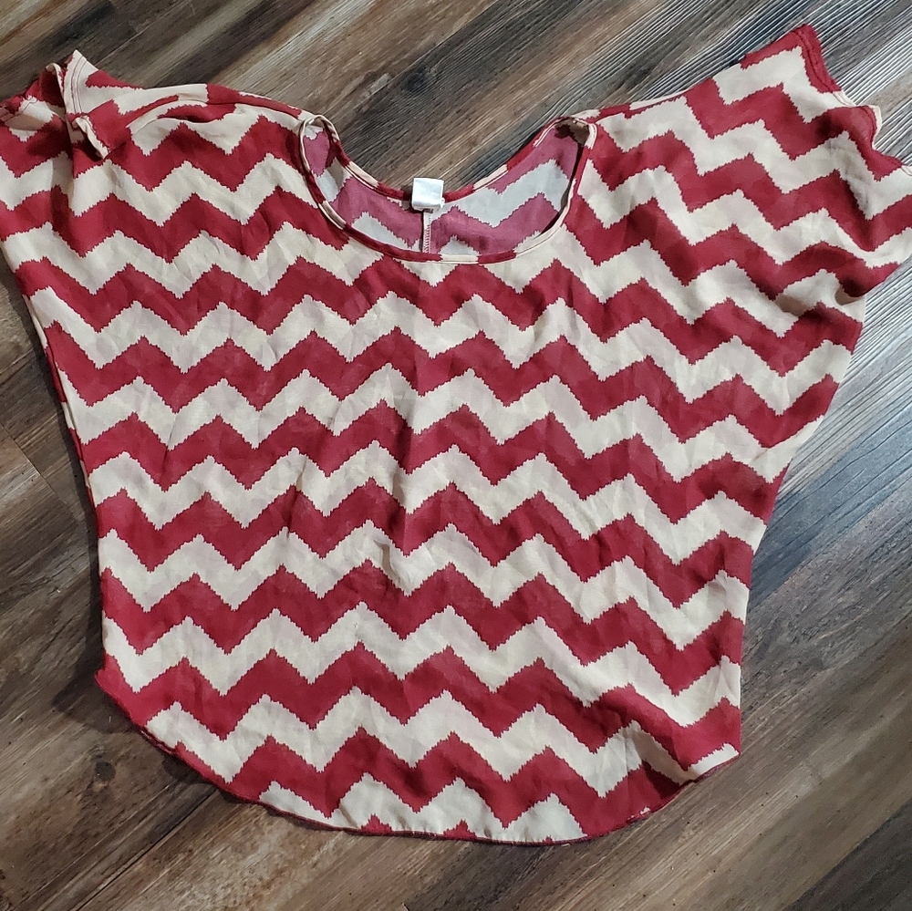 Kate rust and tan color sheer top